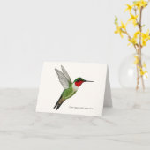 Carte de voeux de colibri à gorge rubis (Fleur jaune)