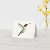 Carte de voeux de colibri à gorge rubis (Fleur jaune)