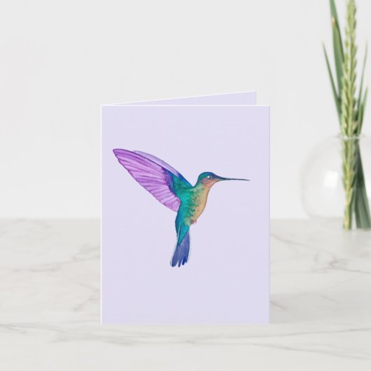 Carte de voeux de colibri brillant à la poitrine b (Devant)