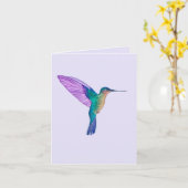 Carte de voeux de colibri brillant à la poitrine b (Fleur jaune)