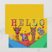 Carte de voeux de collage d'assortiment animal mig (Devant / Derrière)