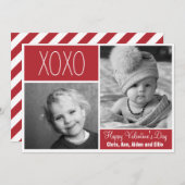 Carte de voeux de collage de photo de XOXO (Devant / Derrière)