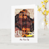 Carte de voeux de collage de rues de New York City (Fleur jaune)