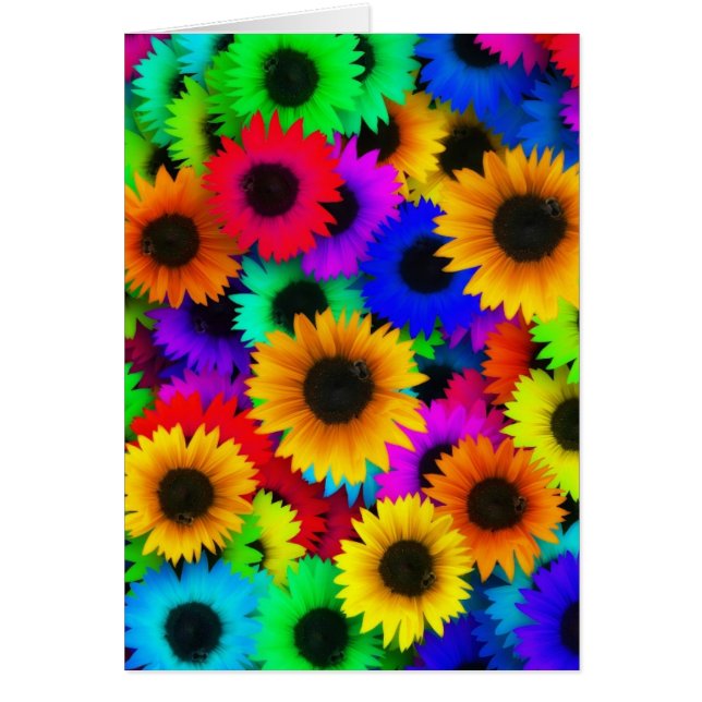 Carte de voeux de collage de tournesol (Devant)