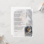 Carte de voeux de Collie Chien Comforter Poésie (Devant/Arrière en situation)