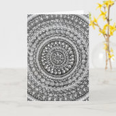 Carte de vœux de conception de mandala d'art origi (Fleur jaune)