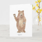 carte de voeux de conception d'ours, intérieur (Fleur jaune)