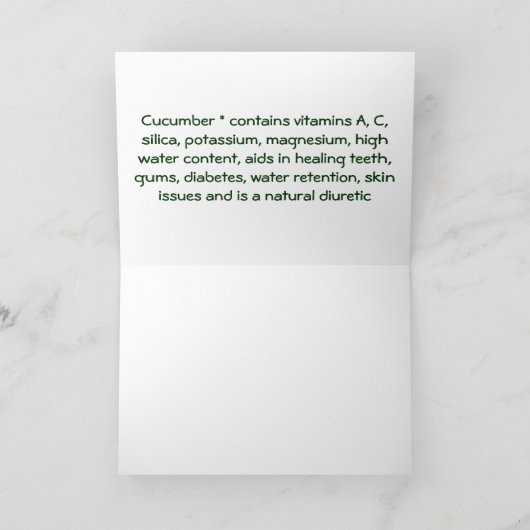 Carte de voeux de concombre (Intérieur)