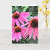 Carte de voeux de confleur rose (Fleur jaune)