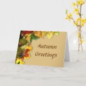 Carte de voeux de congé d'automne (Fleur jaune)