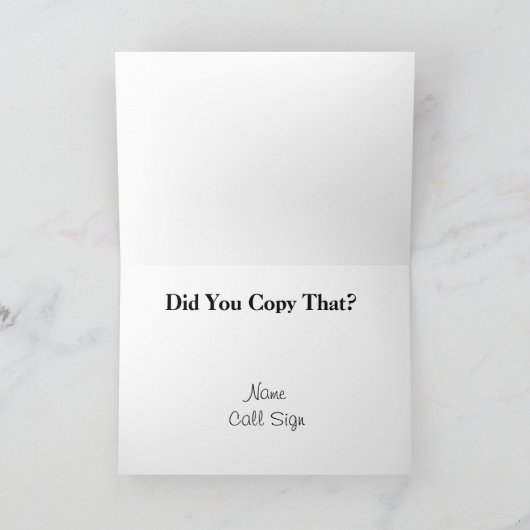 Carte de voeux de copie de Noël de code Morse (Intérieur)