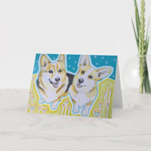 Carte de voeux de corgi, enveloppes incluses