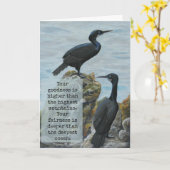 Carte de voeux de cormorans (Fleur jaune)