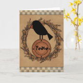 Carte de voeux de corneille primitive (Fleur jaune)