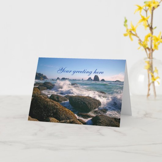 Carte de voeux de côte de l'Orégon (Fleur jaune)