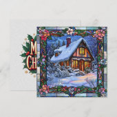 Carte de vœux de cottage d'hiver (Devant / Derrière)