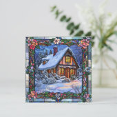Carte de vœux de cottage d'hiver (Debout devant)