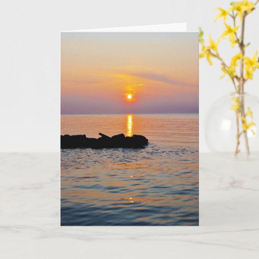 Carte de voeux de coucher du soleil (Fleur jaune)