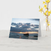 Carte de voeux de coucher du soleil de côte de (Fleur jaune)