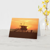 Carte de voeux de coucher du soleil de station de (Fleur jaune)