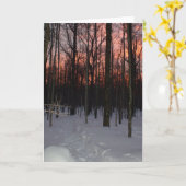 Carte de voeux de coucher du soleil d'hiver (Fleur jaune)