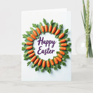 Carte de voeux de couronne de légumes de Pâques jo
