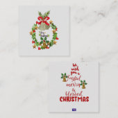 Carte de vœux de couronne de Noël (Devant / Derrière)