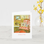 Carte de voeux de coussin de tapisserie à (Fleur jaune)