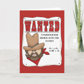 Carte de voeux de Cowboy de l'affiche Recherchée (Devant)