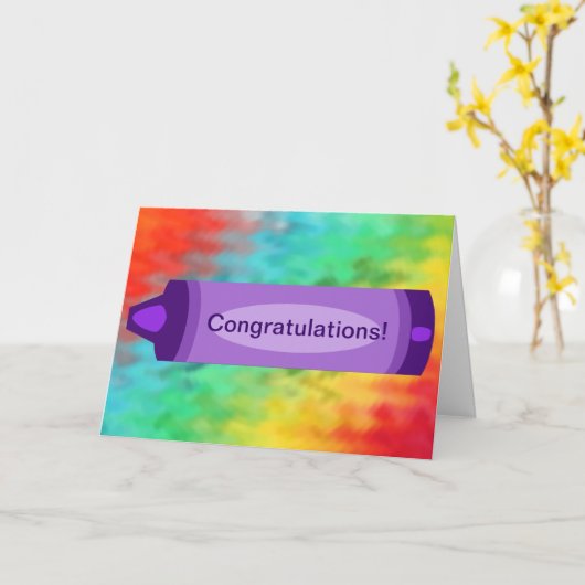 Carte de voeux de crayon de félicitations (Fleur jaune)