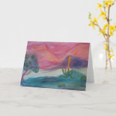 Carte de voeux de crépuscule de désert (Fleur jaune)