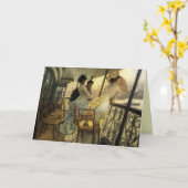 Carte de voeux de croisière de bateau de rivière (Fleur jaune)