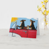 Carte de voeux de croisière de chiens (Fleur jaune)