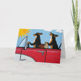 Carte de voeux de croisière de chiens