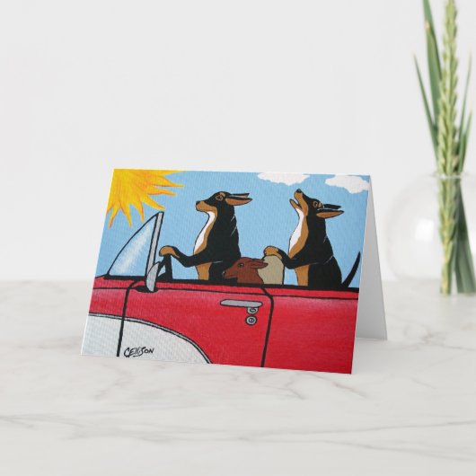Carte de voeux de croisière de chiens (Devant)