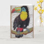 Carte de voeux de croquis de toucan par Nicole (Fleur jaune)