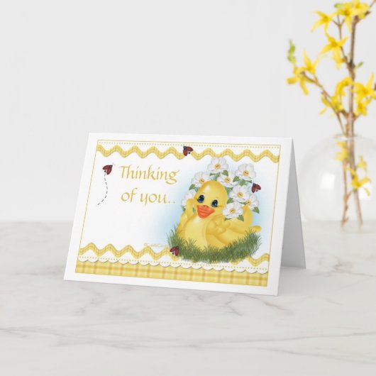 Carte de voeux de CuddleCreek® SunnyDuck (Fleur jaune)