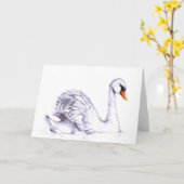 carte de voeux de cygne (Fleur jaune)