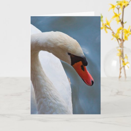 Carte de voeux de cygne (Fleur jaune)