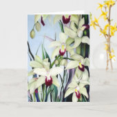Carte de voeux de Cymbidiums avec l'enveloppe (Fleur jaune)