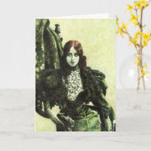Carte de vœux de dame vampire bohémienne (Fleur jaune)