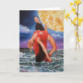 Carte de voeux de danse de lune (Fleur jaune)