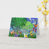 Carte de voeux de DANSE de PAPILLON (Fleur jaune)