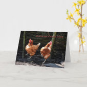 Carte de voeux de danse de poulet (Fleur jaune)