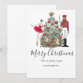 Carte de vœux de danseur de ballet Casse-Noisette (Devant / Derrière)