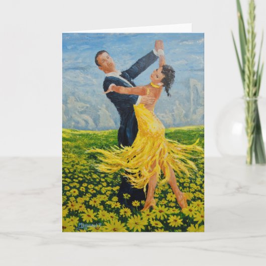 Carte de voeux de danseurs de marguerite (Devant)