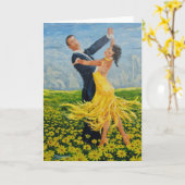 Carte de voeux de danseurs de marguerite (Fleur jaune)