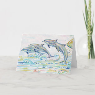 Carte de voeux de dauphins d'éblouissement