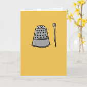 Carte de voeux de dé et d'aiguille (Fleur jaune)