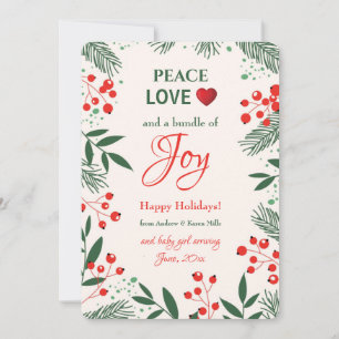 Carte de vœux de déclaration de grossesse Holiday 